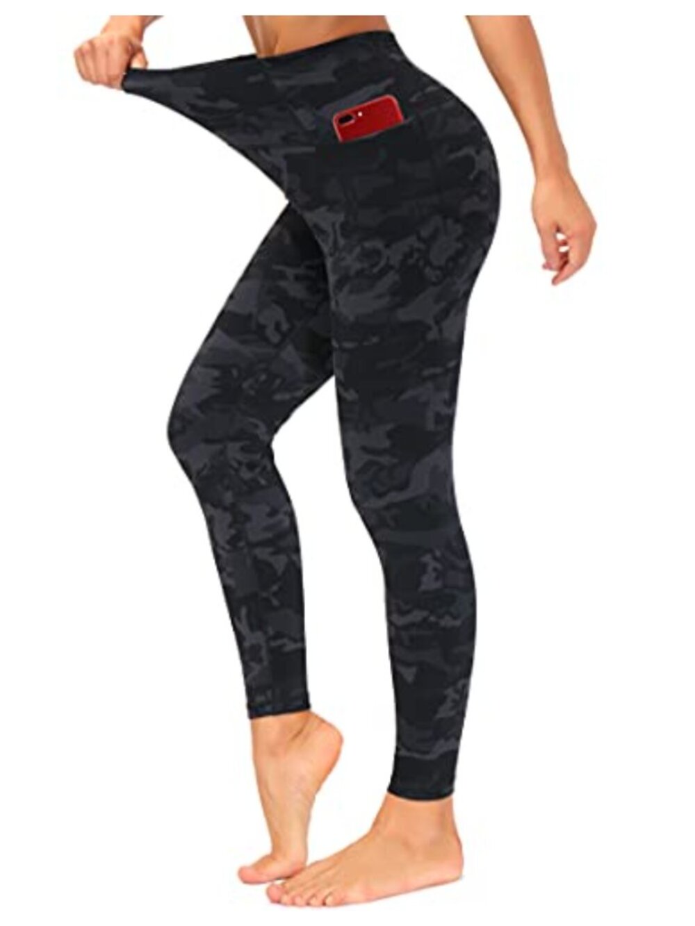 High Waisted Yoga Leggings Tummy Control with Pockets 4-Way Stretchy Workout